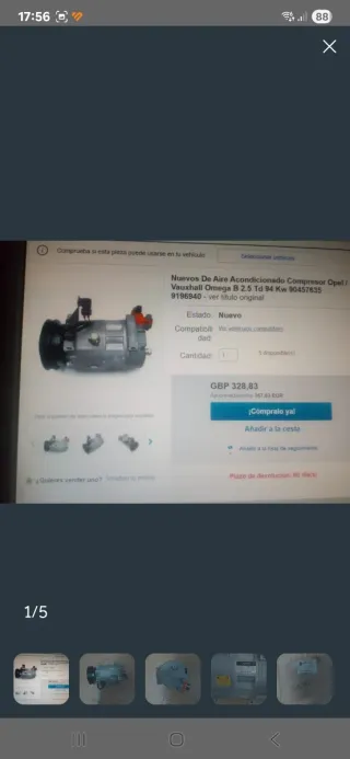 COMPRESOR AIRE ACONDICIONADO OPEL OMEGA