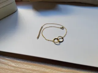 Pulsera fina plata bañada en oro