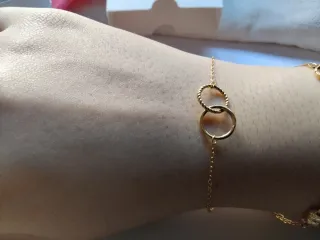 Pulsera fina plata bañada en oro