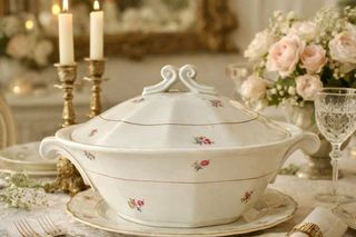 🇫🇷 Sopera antigua porcelana floral