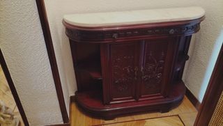 Consola vintage madera y mármol