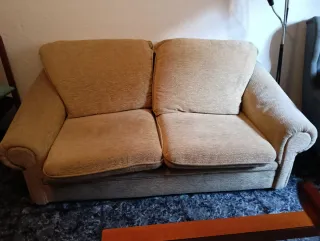 Sofá 2 plazas tela beige