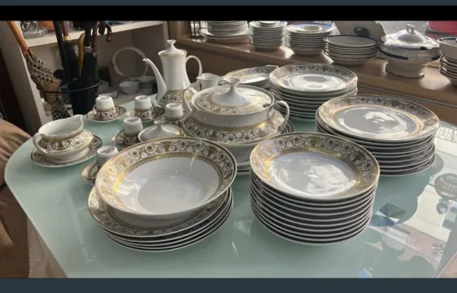 OFERTA / Vajilla Santa Clara Porcelana Dorada