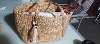 Capazo de fibra natural