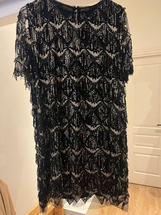 Vestido corto fiesta lentejuelas negro