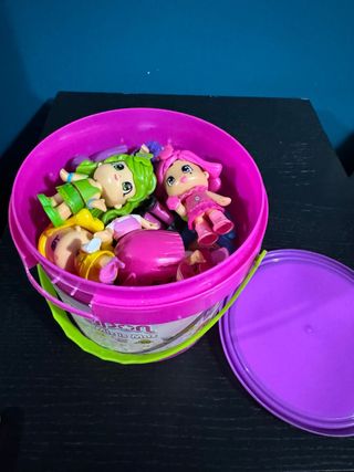 Pinypon cubo contenedor con muñecas