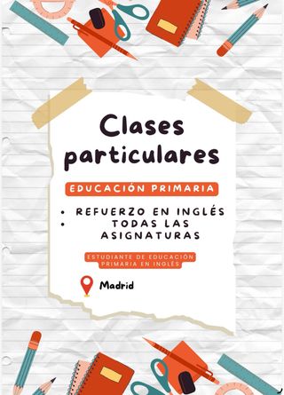 Profesora clases particulares primaria