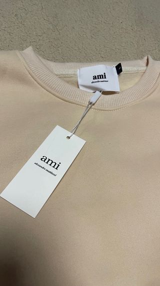 Sudadera Ami Beige con Logo Corazón