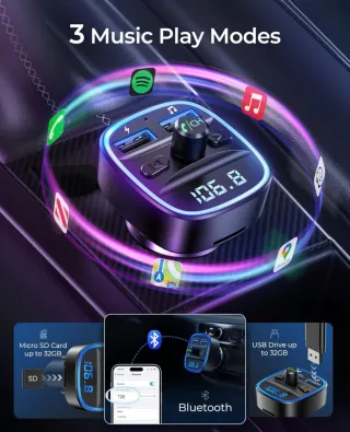 Transmisor FM Bluetooth marca LECENT