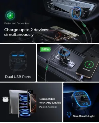 Transmisor FM Bluetooth marca LECENT