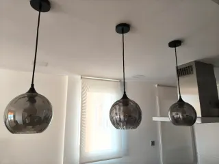 Lámparas colgantes cristal y metal