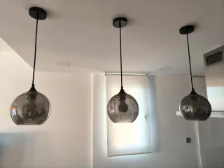 Lámparas colgantes cristal y metal