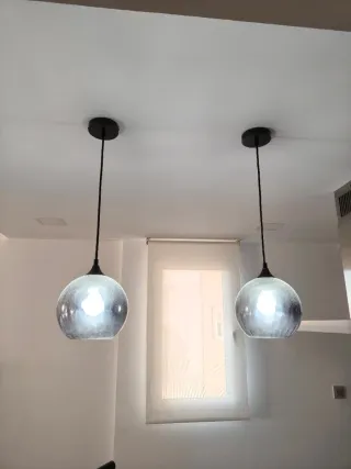 Lámparas colgantes cristal y metal