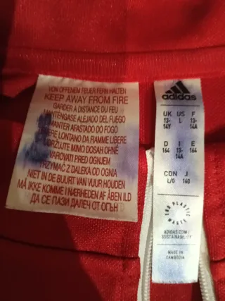 Sudadera Ligera Adidas Roja 164 cm