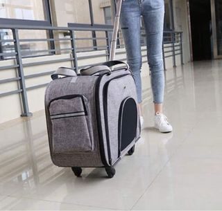 Transportín ruedas y asa para perro/gato 15kg max.