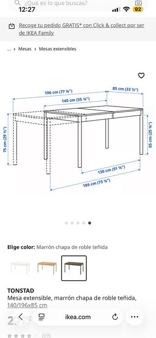 Mesa de comedor y 4 sillas