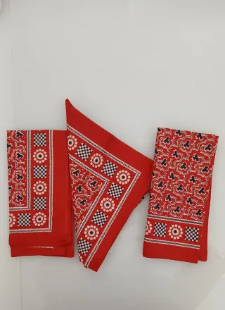 Bandana vintage rosso,bianco e nero