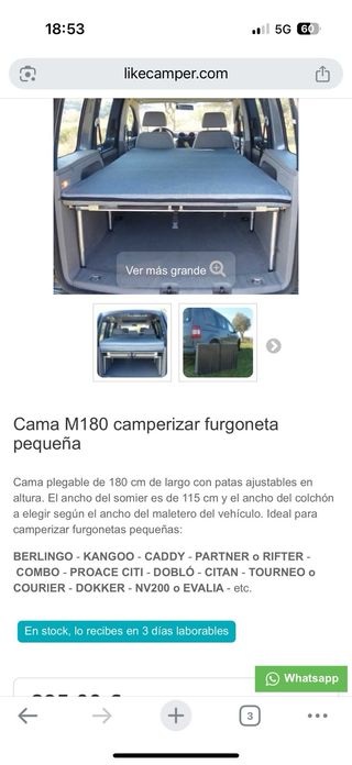Cama Plegable Camper