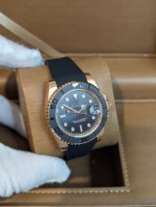 Reloj Seiko Mod Yatch-Master Negro y Oro Rosa Rose