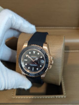 Reloj Seiko Mod Yatch-Master Negro y Oro Rosa Rose