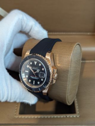 Reloj Seiko Mod Yatch-Master Negro y Oro Rosa Rose