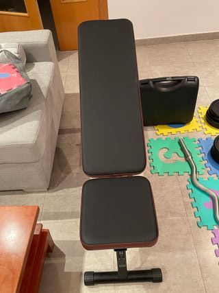 Pack Gimnasio Banco Pesas Mancuernas Barra