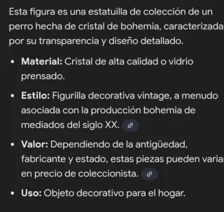 Figura perro cristal bohemia