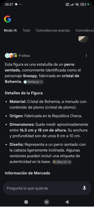 Figura perro cristal bohemia