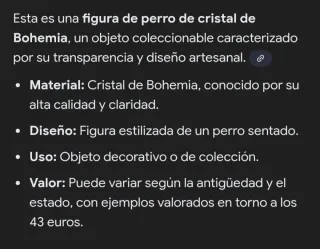 Figura perro cristal bohemia