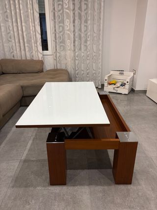 Mesa de centro elevable madera y metal