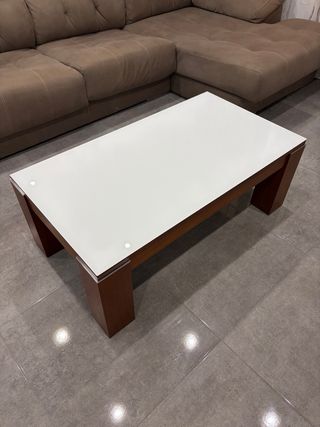 Mesa de centro elevable madera y metal