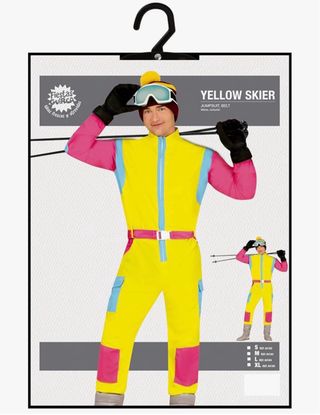 Disfraz esquiador amarillo hombre