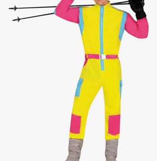 Disfraz esquiador amarillo hombre