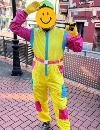 Disfraz esquiador amarillo hombre