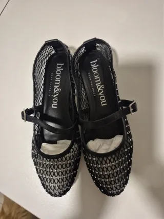 Zapatos Malla Brillantes Talla 38