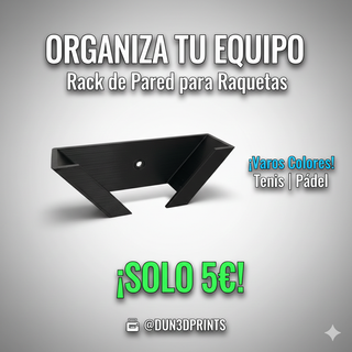 Soporte Pared Raqueta Tenis/Padel