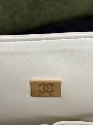 Borsa Chanel Trapuntata Pelle Bianca Catena Oro