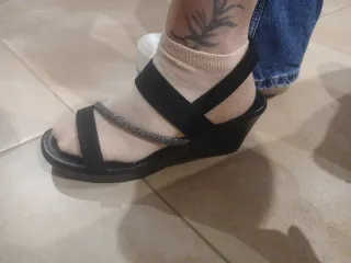 Sandalias Graceland negras con detalles plateados