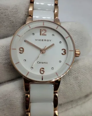 Reloj Viceroy Mujer Cerámica Blanco-Oro