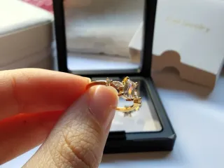 Anillo Princesa Cristales Talla Esmeralda
