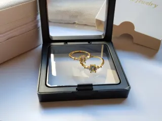 Anillo Princesa Cristales Talla Esmeralda