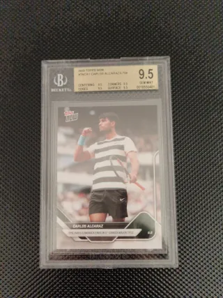 Topps Now Carlos Alcaraz 2025 Beckett 9.5 gem mint