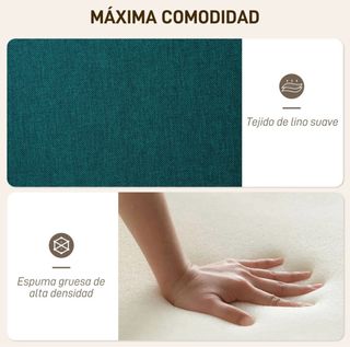 Sillón de tela verde con reposapiés