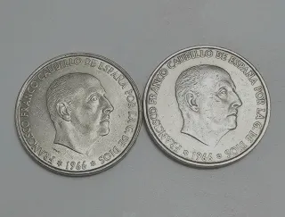 Lote de 6 monedas, España, plata.
