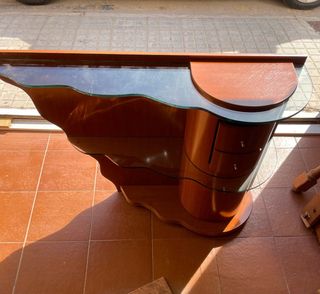 Mueble de entrada madera y cristal