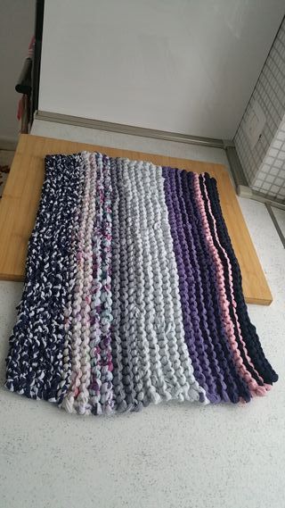 Tappetino cotone fasce multicolor blu azzurro viol