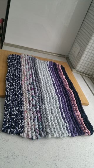 Tappetino cotone fasce multicolor blu azzurro viol