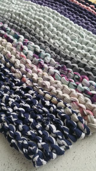 Tappetino cotone fasce multicolor blu azzurro viol