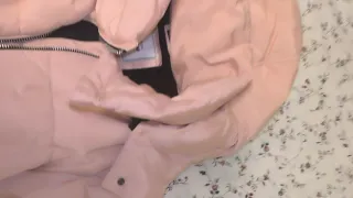 Abrigo rosa palo acolchado mujer