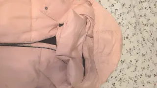 Abrigo rosa palo acolchado mujer